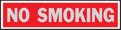  Hy-Ko Self-Adhesive No Smoking Sign 2x8 Inch  Red 1 Each 426