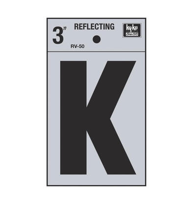  Hy-Ko Reflective Letter K 3 Inch  1 Each RV-50/K