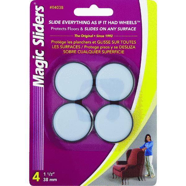  Magic Sliders Round Self-Adhesive Furniture Glide 1-1/2 Inch 1 Each 4038