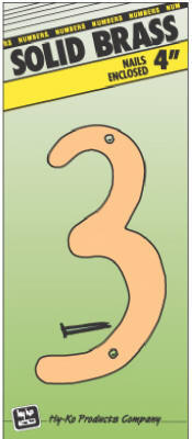  Hy-Ko Number 3 4 Inch Solid Brass 1 Each BR-40/3