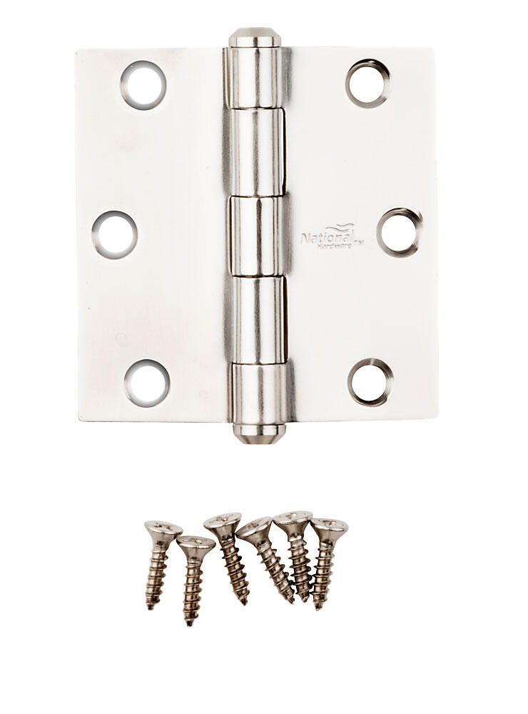 National Hardware Square Corner Door Hinge 3 In SS 1 Each N276-980