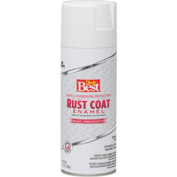 Do It Best Rust Coat Flat Enamel Anti-Rust Spray Paint 12oz White 1 Each 203544D