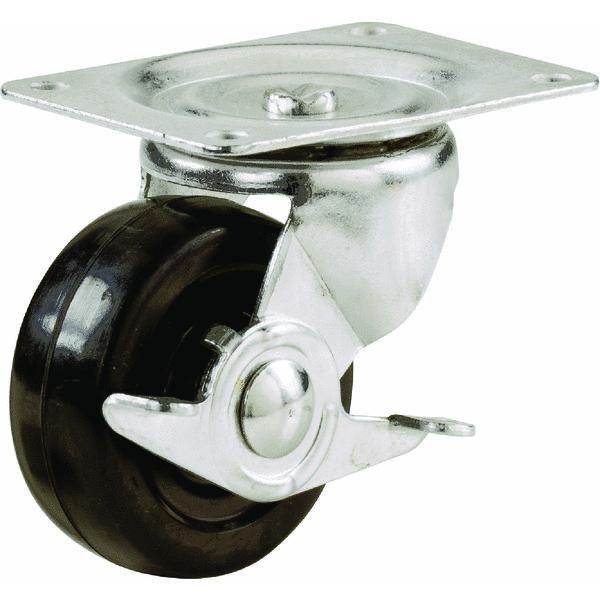  Rubber Wheel Swivel Plate Caster 3 Inch  1 Each 9511 F25095