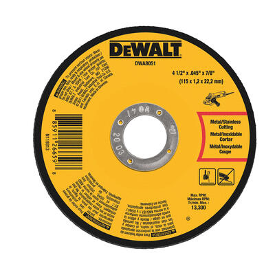  DeWalt  Cutting Wheel  4-1/2x0.45 Inch  1 Each  DWA8051