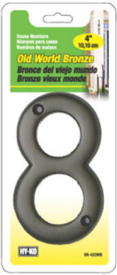  Hy-Ko House Number 8 4 Inch  Old World Bronze 1 Each BR-420WB/8