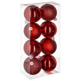 XMAS BALLS 8PCS 70MM RED