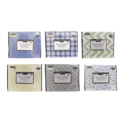 BEDSHEET PRINT 4PC SET QUEEN