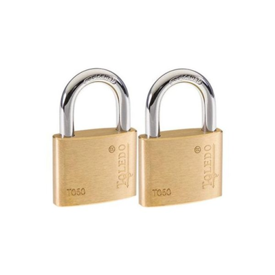 Toledo 2 Pin Keyed Alike Padlock 50mm  Brass 1 Each T-T050KA2
