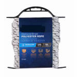 TG Polyester Rope 3/8 Inx50 Foot White and Gray 1 Each 642791