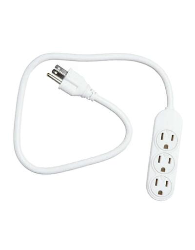 Kab Enterprise Power Strip 3 Outlet White 1 Each PS-304