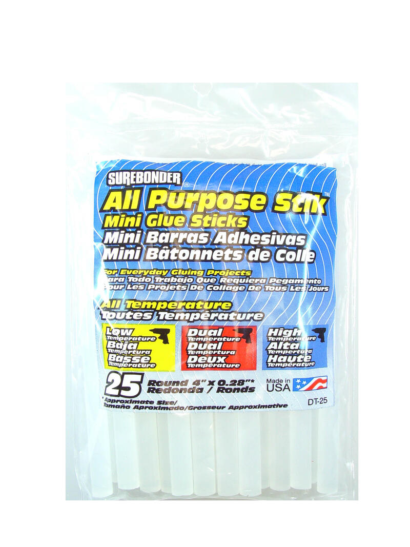  Surebonder Mini Glue Sticks  0.28x4 Inch  25 Pack DT-25