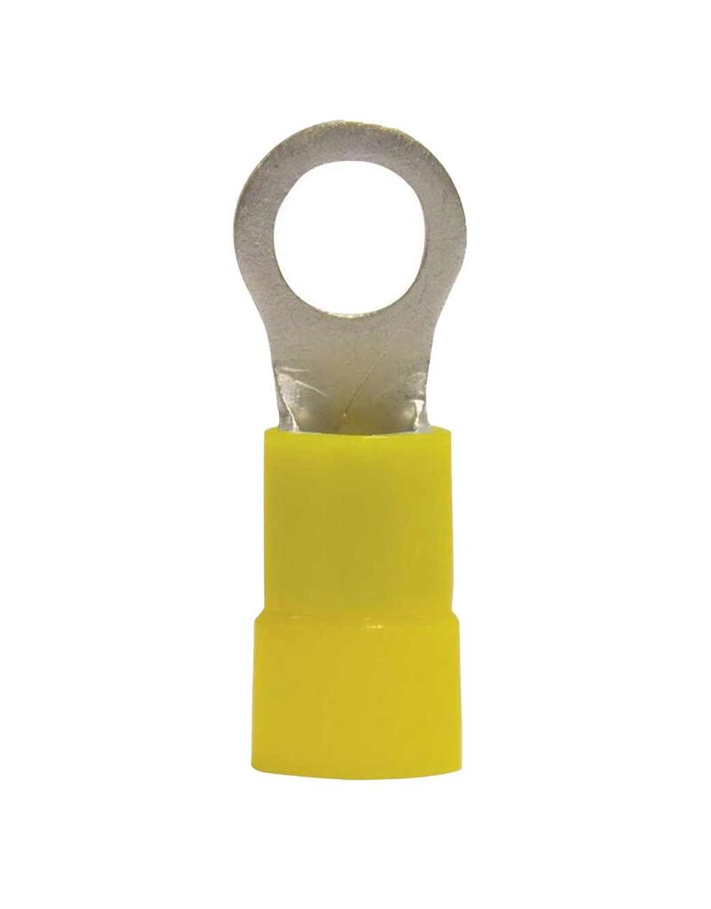 Ecm Industries Ring Terminal 3/8 Stud Yellow 4 Pack 14-098