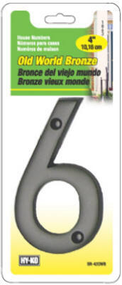  Hy-Ko House Number 6 4 Inch  Old World Bronze 1 Each BR-420WB/6