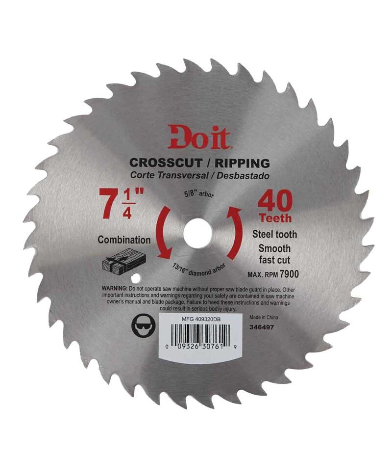  Do It Best Rip Circular Saw Blade 40T 7-1/4 Inch 1 Each  409320DB