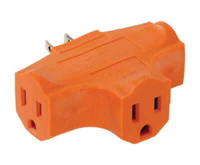 Do It Best 3 Outlet Tap Carded 15A 125V Orange 1 Each ADAPTER-OR