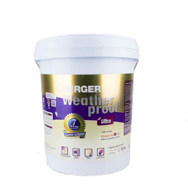 Berger Weatherproof Semi Gloss White Base 5 Gallon P114966