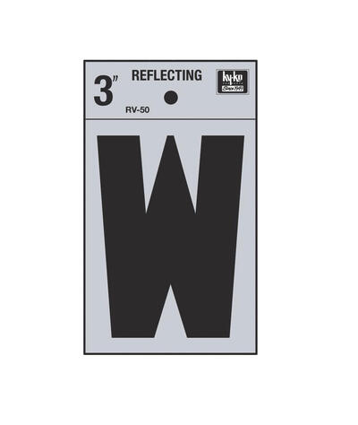  Hy-Ko Reflective Letter W 3 Inch  1 Each RV-50/W