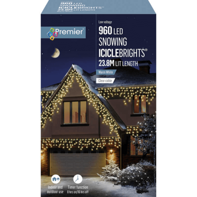 SNOWING ICICLES TIMER LED WW