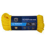  Tru Guard Polypropylene Rope Hollow Core 1/4 Inchx50 Foot Yellow 1 Each 643651