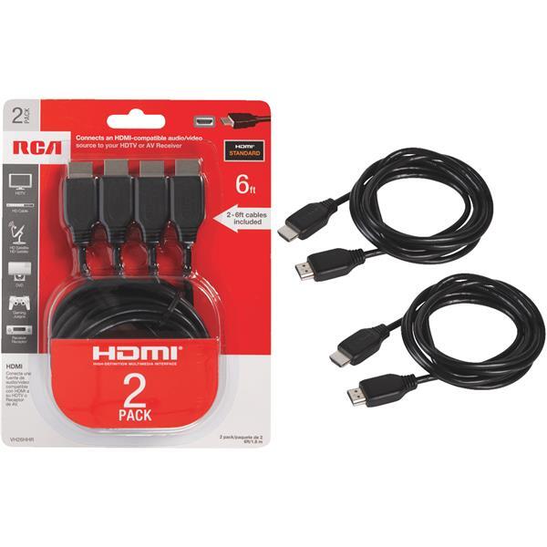  Rca HDMI Cable Standard 6 Foot  Black 1 Each VH26HHR