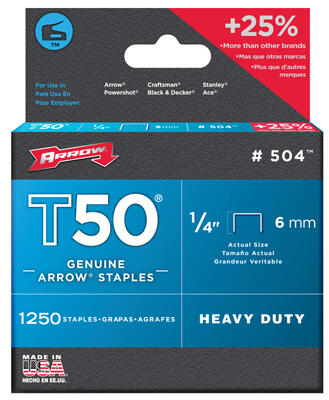  Arrow Narrow Crown Staple 1/4 Inch  5000 Pack  504IP