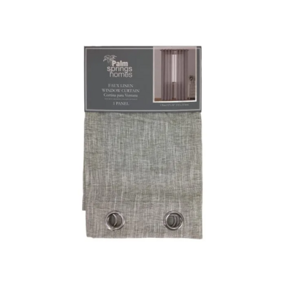 FAUX LINEN SHEER WIN CURTAIN