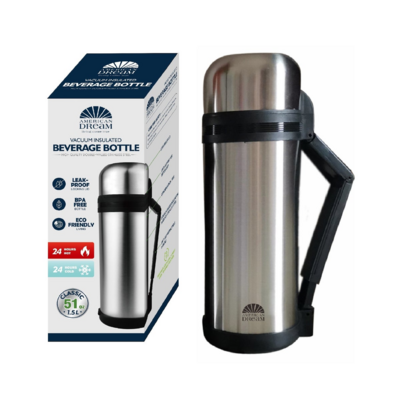 TRAVEL POT 1.5LT DBL WALL SS