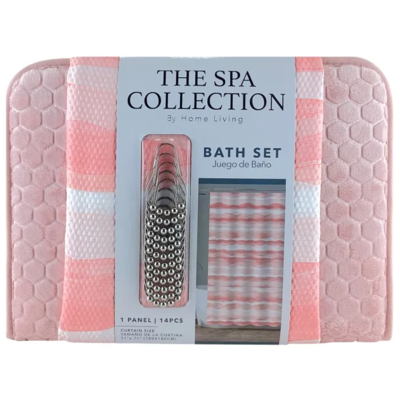 SHOWER CURTAIN W/ BATH MAT