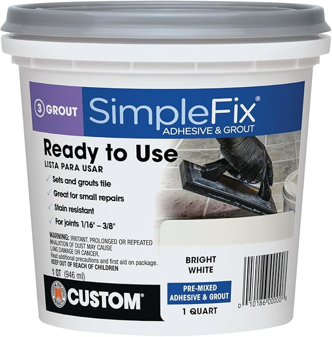 PRE-MIX ADHES/GROUT QT WHT M/D