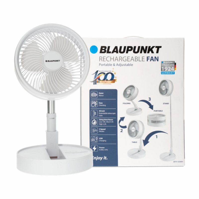 FOLDING FAN WHT 40