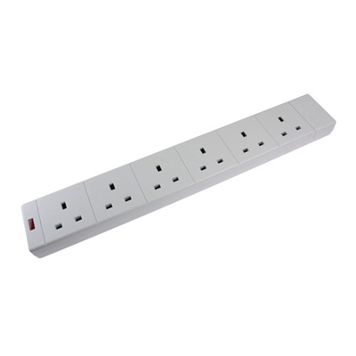  CED Multi Socket 6 Gang 13A White 1 Each CEDTS6