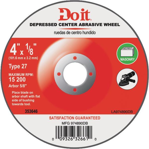  Do It Best  Masonry Cutting Wheel  4-1/2x1/8 Inch  1 Each 974970DB