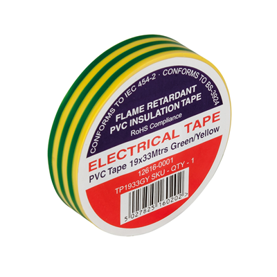  DG Rally Electrical Tape Pvc 33M Green/Yellow 1 Each TP1933GY