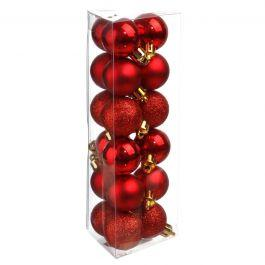 XMAS BALLS 18PCS 30MM RED