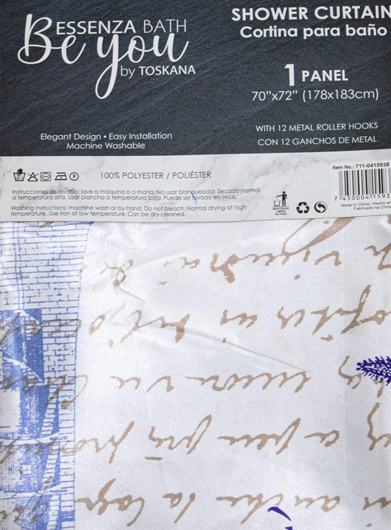 Toskana Shower Curtain Panel 1 Each 711-0406163