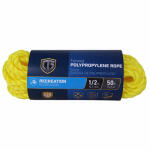  Tru Guard Nylon Rope Twisted 3/8 Inchx50 Foot  Yellow 1 Each 643711