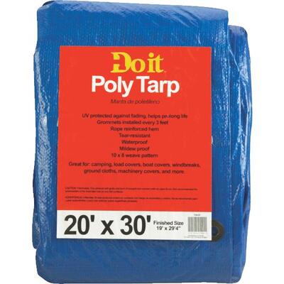  Do It Best Medium Duty Poly Tarp 20x30 Foot Blue Woven 1 Each 736228