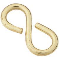  National Light Closed S Hook 1-1/8 Inch  Brass 1 Each N121475