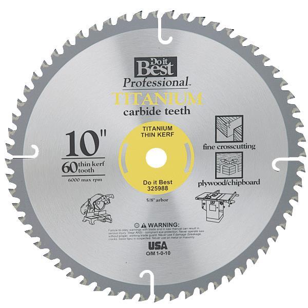  Do It Best  Circular Saw Blade 60 Tooth  10 Inch  1 Each 415781DB