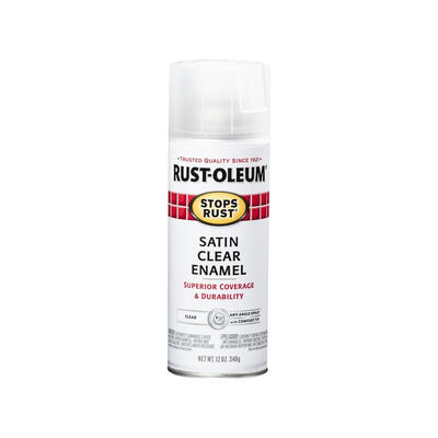 Rust-Oleum Stops Rust Satin Enamel Spray Paint 12oz Clear 1 Each 285092