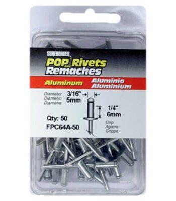  Sure Bonder Medium Rivet  3/16 Inch  Aluminum 50 Pack  FPC64A-50