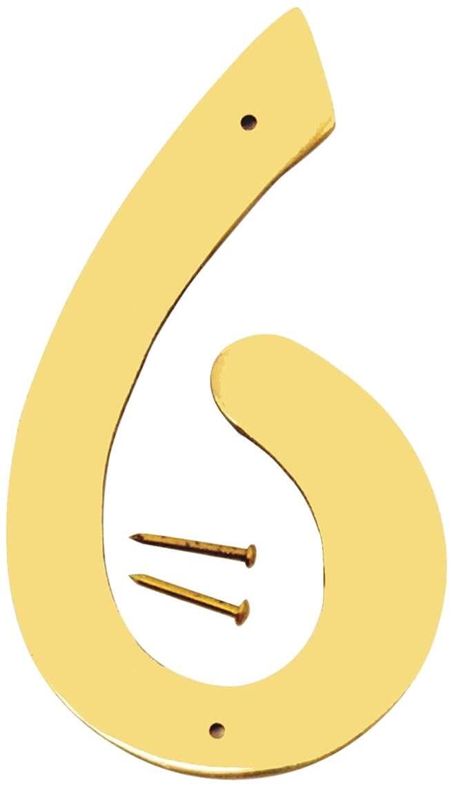  Hy-Ko Number 6 4 Inch Solid Brass 1 Each BR-40/6