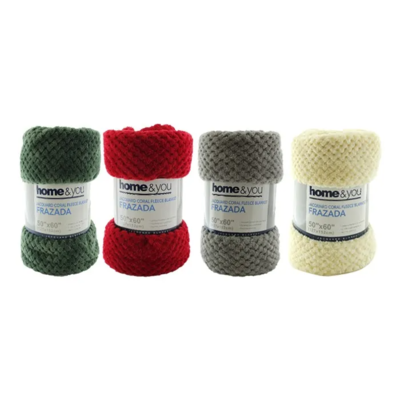 JACQUARD CORAL BLANKET ASST