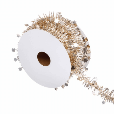 XMAS GARLAND 3M STAR ROLL GOLD