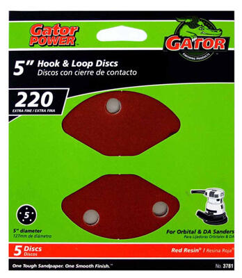  Gator  Sanding Disc 220G  5 Inch  5 Pack  3781