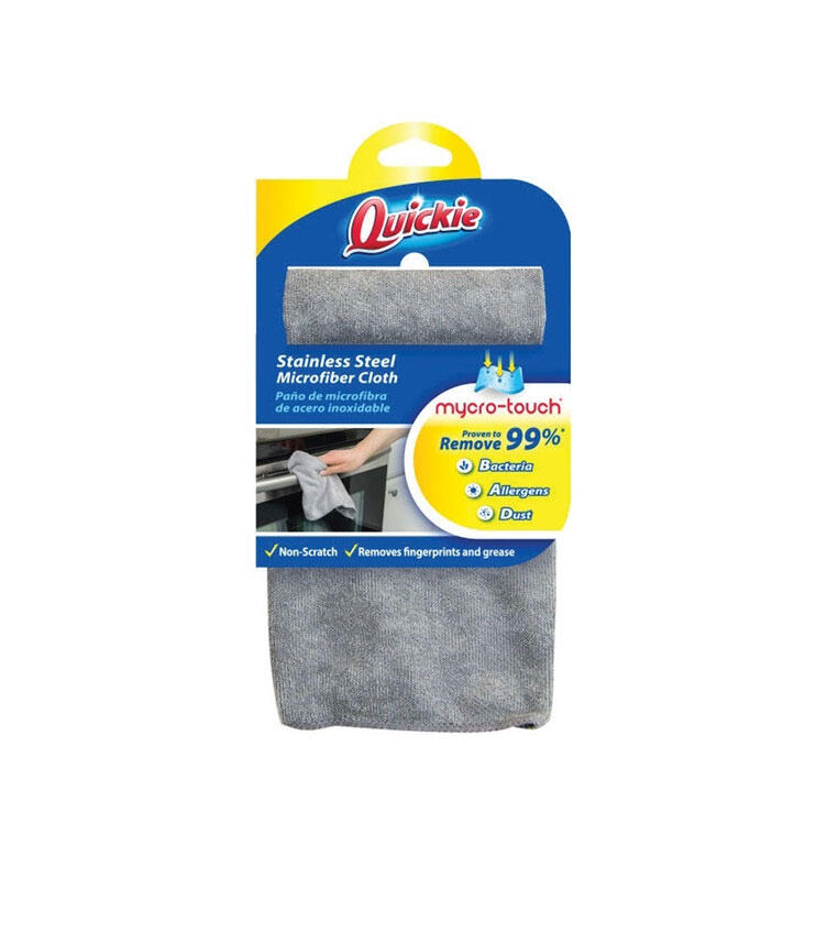  Quickie  Microfibre Cloth  13x15 Inch  Stainless Steel  1 Each 471372
