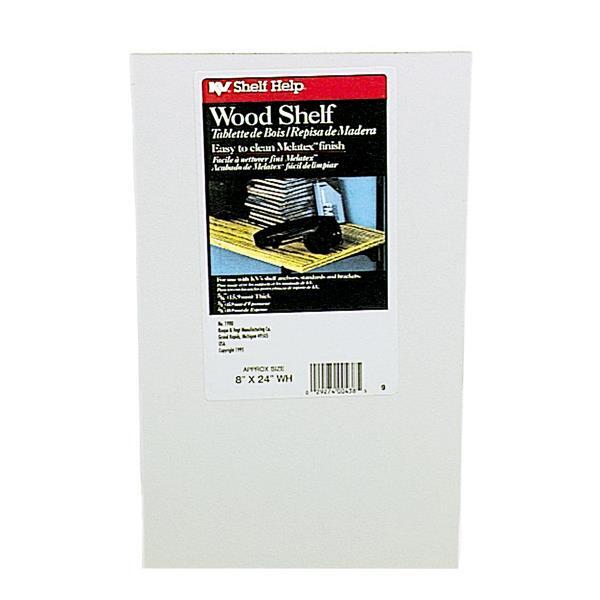 Knape & Vogt All Purpose Chipboard Shelf 8x48 Inch White 1 Each 1980WH 8X24