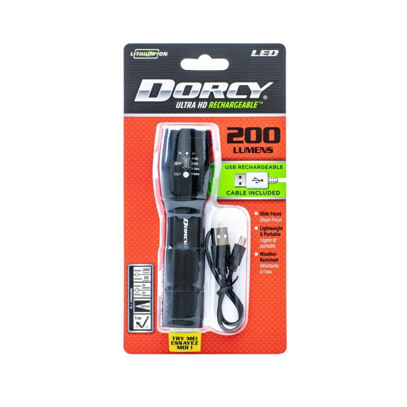 FLASHLIGHT HD 200L USB DORCY