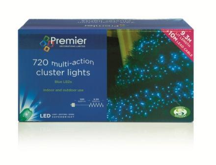 Premier Christmas Cluster Lights 9.3m Blue 1 Each LV082120B