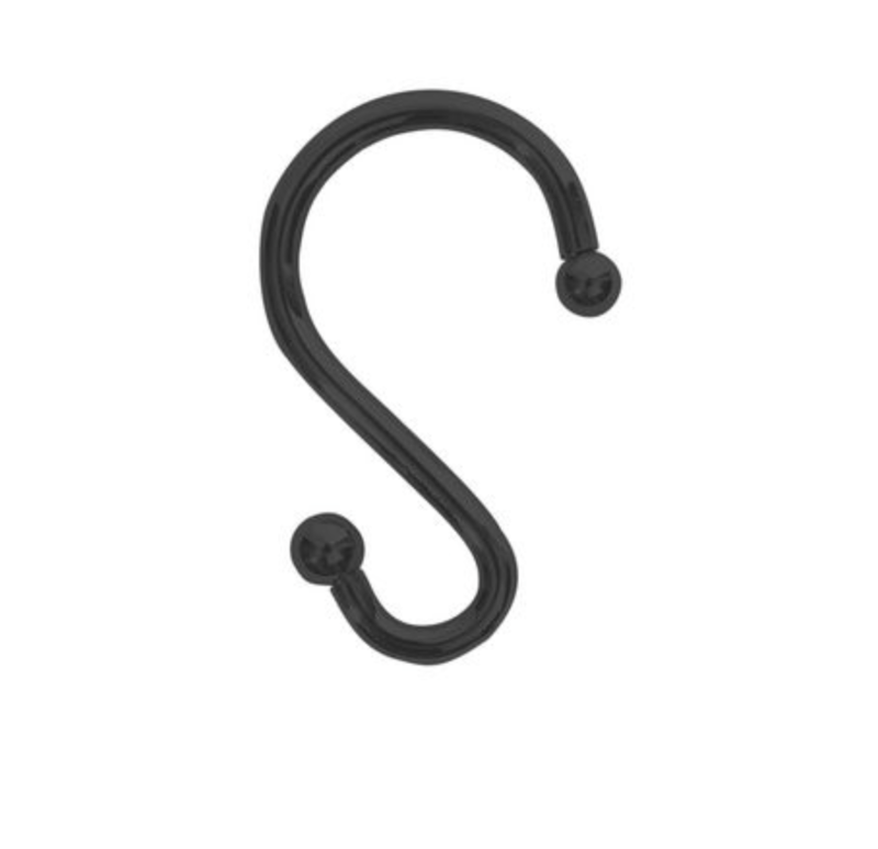 SHOWER CURTAIN DBL MTL HOOKS